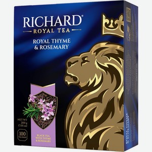 Чай черный Richard Royal tea байховый чабрец и розмарин 100х2г, 100 шт