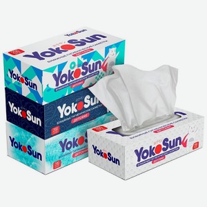 Салфетки детские YokoSun бумажные 2-х слойные 200 шт 1 упаковка дизайн в ассортименте