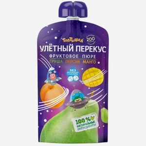 Пюре Топтышка из груши персика и манго с 3-х лет, 200г