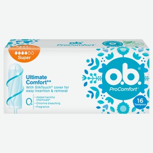 Тампоны O.B. ProComfort Super 4 капли Франция, 16 шт
