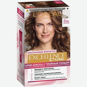 Крем-краска для волос L Oreal Paris Excellence Creme тёмно-русый 600 1шт, 192 мл