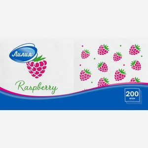 Салфетки Лилия бумажные с рисунком 1 слой 24*24см 200шт