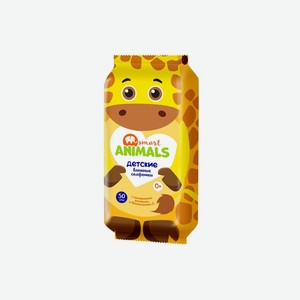 Влажные салфетки детские Smart Animals mix 50 шт
