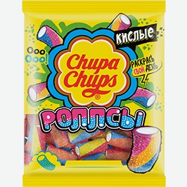 Мармелад Чупа-чупс, Кислые Роллсы С Апельсиново-лимонным Вкусом, 70 Г