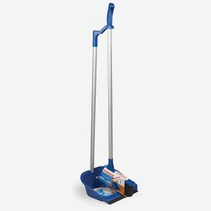 LAIMA Совок для мусора со щеткой-сметкой, Синий