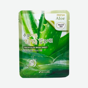 3W CLINIC Тканевая маска для лица с алоэ вера, FRESH ALOE MASK SHEET, 23 г