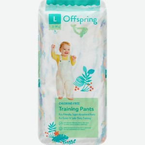 Подгузники-трусики OFFSPRING эко L 9–14кг, 36шт