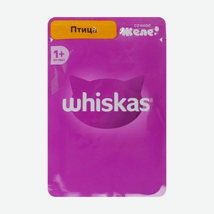 Корм для кошек, Whiskas, 75 г , желе с добавлением домашней птицы