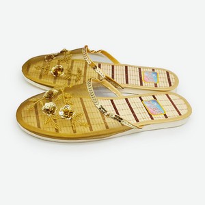 Тапочки женские Smile of Milady с закрытым носом золотой/черный/коричневый/красный, р.41 в ассортименте