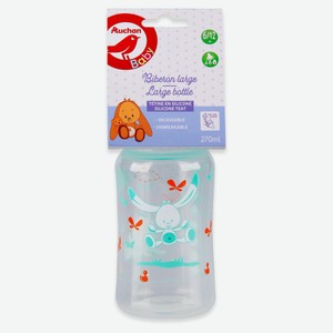 Бутылочка АШАН Красная птица Baby с силиконовой соской 6+ мес., 270 мл