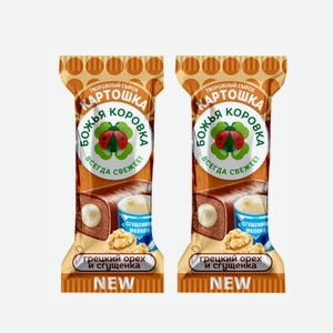 Сырок глазированный БОЖЬЯ КОРОВКА грецкий орех/вар.сгущенка 40гр