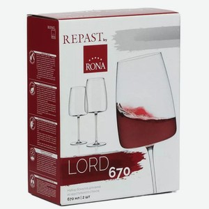Набор бокалов Rona Lord для вина из хрустального стекла 2х670мл, 2 шт