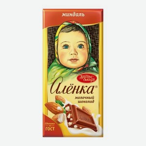 Шоколад молочный с миндалем Алёнка 75г