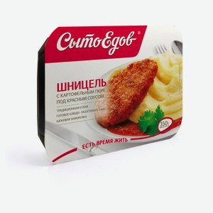Готовое блюдо Шницель «СытоЕдов» с картофельным пюре под красным соусом замороженный, 350 г