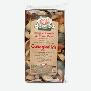 Макаронные изделия Rustichella D’Abruzzo Conchiglioni Tris с томатом и шпинатом Италия, 500 г