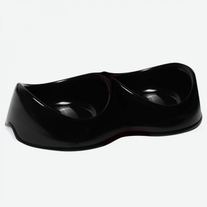 Миска Gamma Инь Янь для животных пластиковая черная двойная 2 x 200 мл