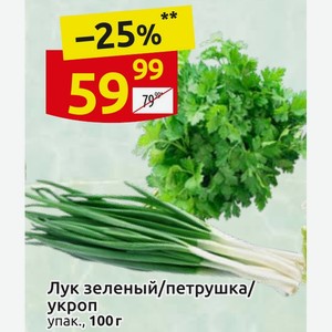 Лук зеленый/петрушка/ укроп упак., 100 г