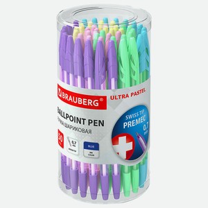 BRAUBERG Набор шариковых ручек Ultra Pastel, узел 0,7 мм, Цвет чернил: синий.