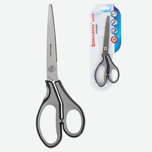 BRAUBERG Ножницы  SUPER , 230 мм, серо-черные, Черный