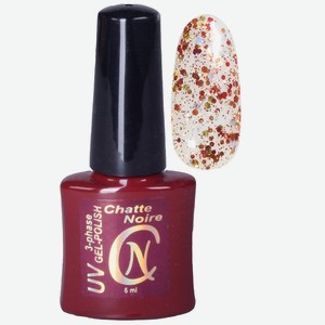 CHATTE NOIRE Гель-лак для ногтей Brown, тон 1058 крупный бронзовый голографический, 6 цвет