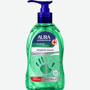 Жидкое мыло AURA Алоэ Вера д/всей семьи с антибакт. эффектом, Россия, 300 мл