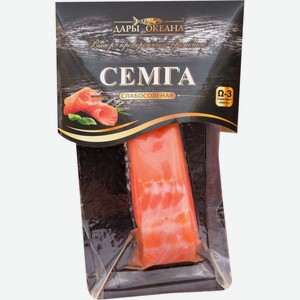 Семга ДАРЫ ОКЕАНА филе-кусок с кожей с/с в/у, Россия, 150 г