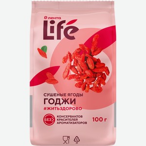Ягоды годжи ЛЕНТА LIFE Сушеные, Россия, 100 г