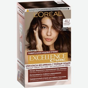 Крем-краска для волос L Oreal Paris Excellence Creme без аммиака с тройным уходом 4U, 192 мл
