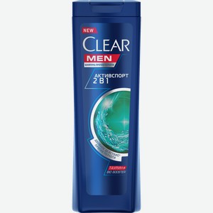 Шампунь-бальзам-ополаскиватель для волос мужской CLEAR Активспорт 2в1, против перхоти, 200мл