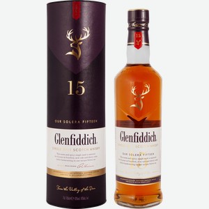 Виски GLENFIDDICH Шотландский односолодовый 15 лет 40%, п/у, 0.7л