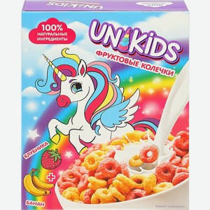 Готовый завтрак ЮНИКИДС Колечки со вкусом клубники и банана, 200г