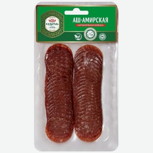 Колбаса Идель Аш-Амирская из мяса цыпленка сырокопченая нарезка 80 г