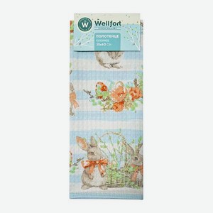 Полотенце кухонное вафельное Зайки Wellfort 35*60см