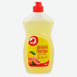 Средство для мытья посуды АШАН Красная птица лимон и грейпфрут, 450 г