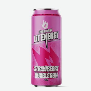 Напиток энергетический Lit Energy Strawberry-Bubble Gum 0,45л