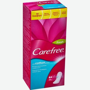 Прокладки Carefree Fresh with Cotton extract ежедневные 20шт., 20 шт