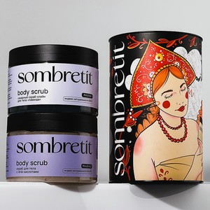 SOMBRETIT Подарочный набор скрабов для тела «Скраб с АНА-кислотами + Скраб-слайм «Лаванда», АНА+Лаванда, 800г