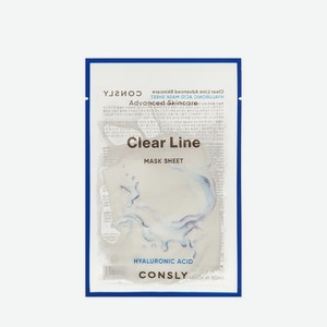 Тканевая маска для лица глубоко увлажняющая с гиалуроновой кислотой Consly Clear Line 25мл