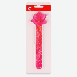 Пилка для ногтей Cosmia с цветком овальная, 1 шт