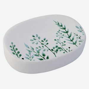 Мыльница бело-зеленая, 1 шт