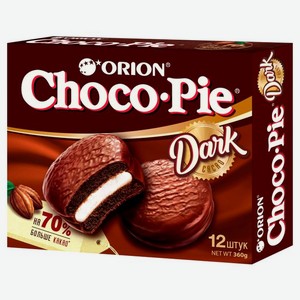 Пирожное Orion Choco Pie Темное какао (Dark Cacao) 12 шт. 360 г