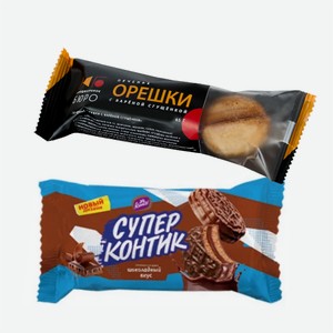 Печенье/Хлебные палочки  Супер контик / Бейкер Хаус / Орешки / Корзиночка / Трубочка  в ассортименте 40-100г