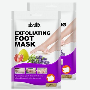SKAILIE Маска-носочки для ног отшелушивающая против мозолей, 40 гр x 2 шт