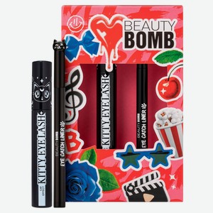 Подарочный набор Beauty Bomb тушь для ресниц Kitty Eye Lash + подводка-фломастер Eye Catch liner Италия