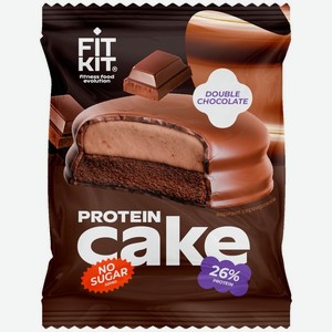 Десерт Fit Kit Кейк со вкусом Двойной шоколад протеиновый глазированный без сахара 50г, 50 г