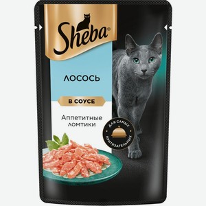 Корм влажный Sheba Лосось ломтики в соусе для взрослых кошек 75г, 75 г