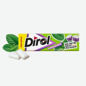 Жевательная резинка Dirol со вкусом мяты без сахара 13.6г, 14 г