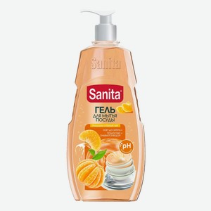 Гель для мытья посуды Sanita 900 г, мандарин/белый чай (23051)