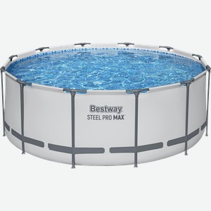 Бассейн каркасный BESTWAY Steel Pro Max 366x122см 10250л, с фильтром-насосом, лестницей и тентом, Арт. 56420