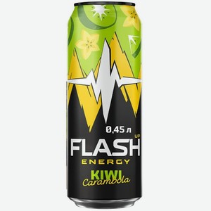 Напиток энергетический Flash Up Energy Киви и Карамбола безалкогольный газированный витаминизированный, 450мл